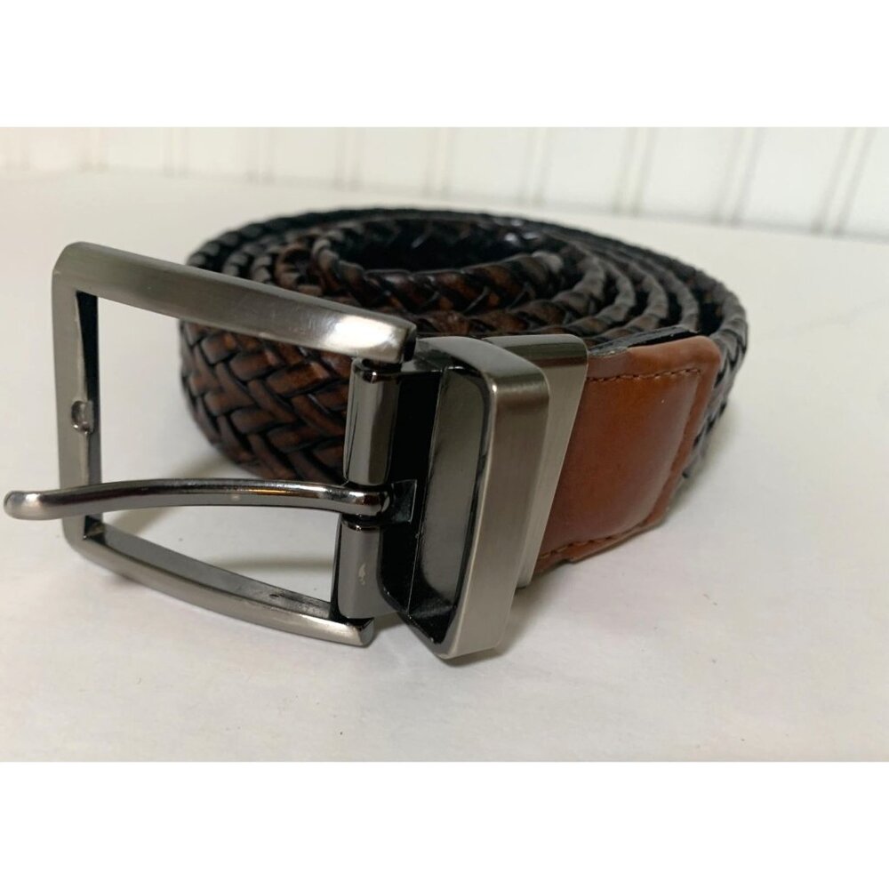 CAF Mens Size 42 105 Brown Weave Leather Belt